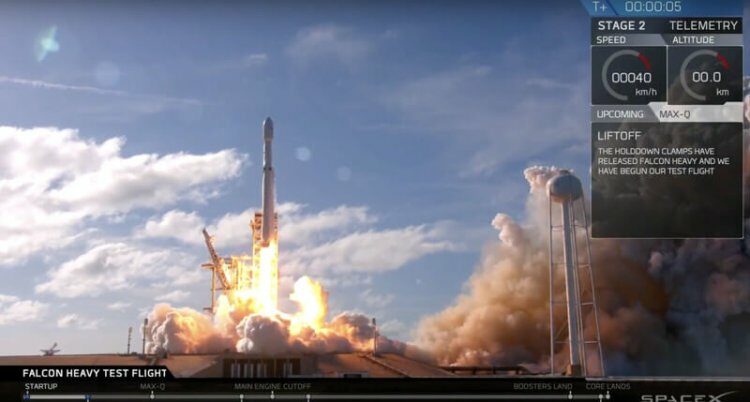 SpaceX успешно запустила сверхтяжелую ракету Falcon Heavy